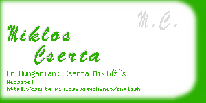 miklos cserta business card